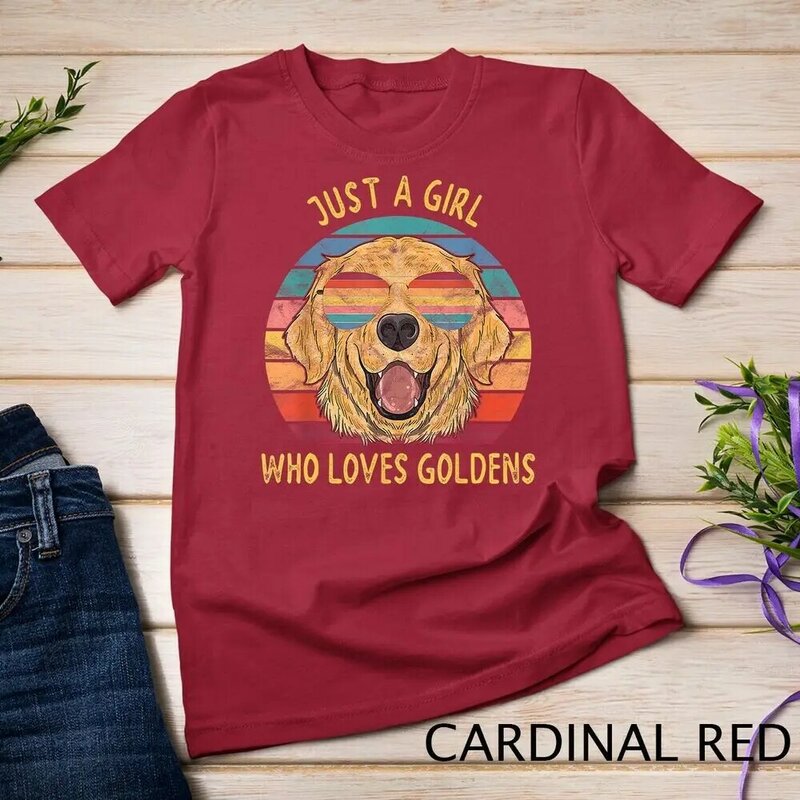 Unisex Golden Retriever Dog T-shirt, presentes de amor da menina
