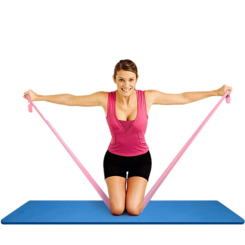 Pita tegangan Yoga elastis, pita resistensi elastis, peralatan Gym latihan rumah, tali tegangan
