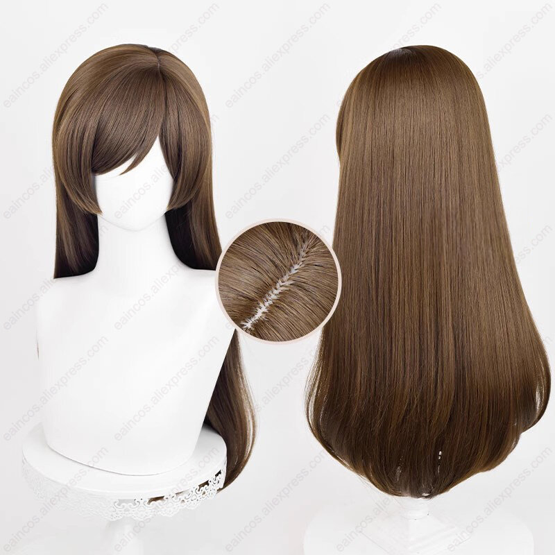 Anime Momozono Nanami Cosplay Wig 70cm Long Straight Brown Mixed Color Wigs Heat Resistant Synthetic Wigs