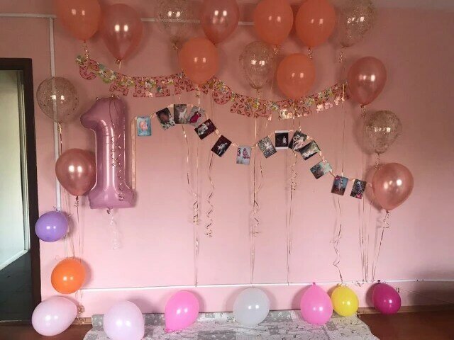 Ballon de fête d'anniversaire pour bébé,numéro 1, couleur rose, or, argent, rose-or, noir, chiffre, à hélium, première bougie, décor, fournitures de célébrations, 40 pouces