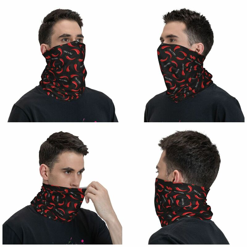 Hot Chili Bandana Neck Cover Printed Peppers Wrap Scarf Multifunctional Headband Cycling Unisex Adult All Season