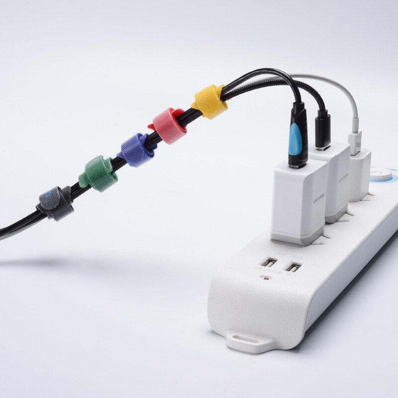 5เมตร/ม้วนความกว้าง12มิลลิเมตรที่เก็บสาย USB ม้วนสายเคเบิลการจัดการไนลอนตัดเนคไทสายหูฟังเมาส์ฟรีสายรัดสายไฟ