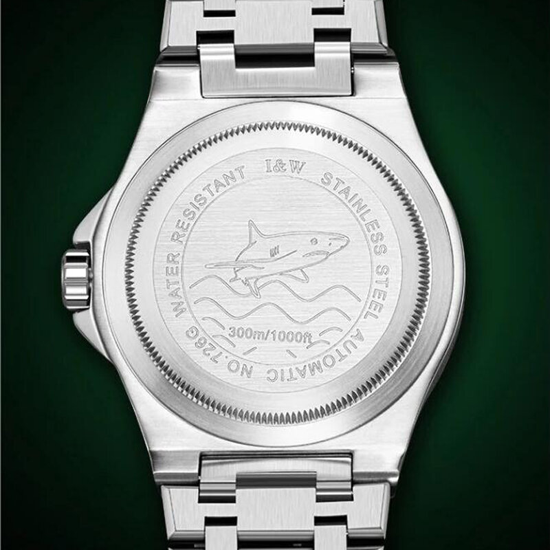 IW jam tangan menyelam renang pria, arloji olahraga tipe kalender safir Stainless steel 300M tahan air