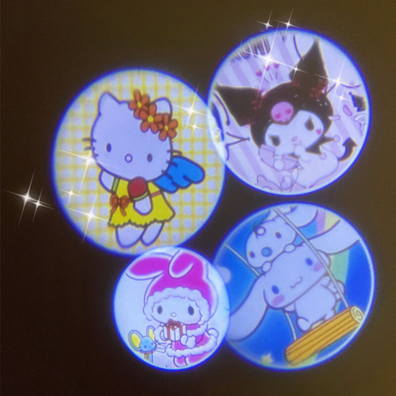 Sanrio Kawaii Đồng Hồ Máy Chiếu Phát Sáng Hello Kitty Giai Điệu Kuromi Hoạt Hình 24 Hình Chiếu Đồng Hồ Điện Tử Lật Đồ Chơi Trẻ Em