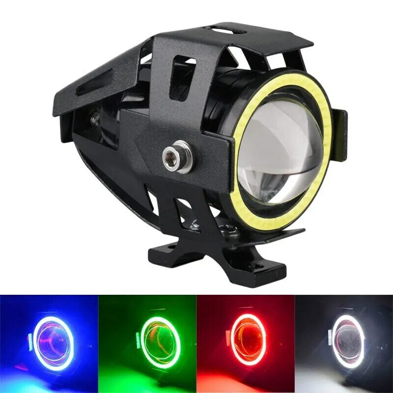 Motorcycle Headlight Fog Lights Super Bright Abgle Eyes Additional Spotlights Universal Moto Auxiliary U7 Mini LED Driving Lamp