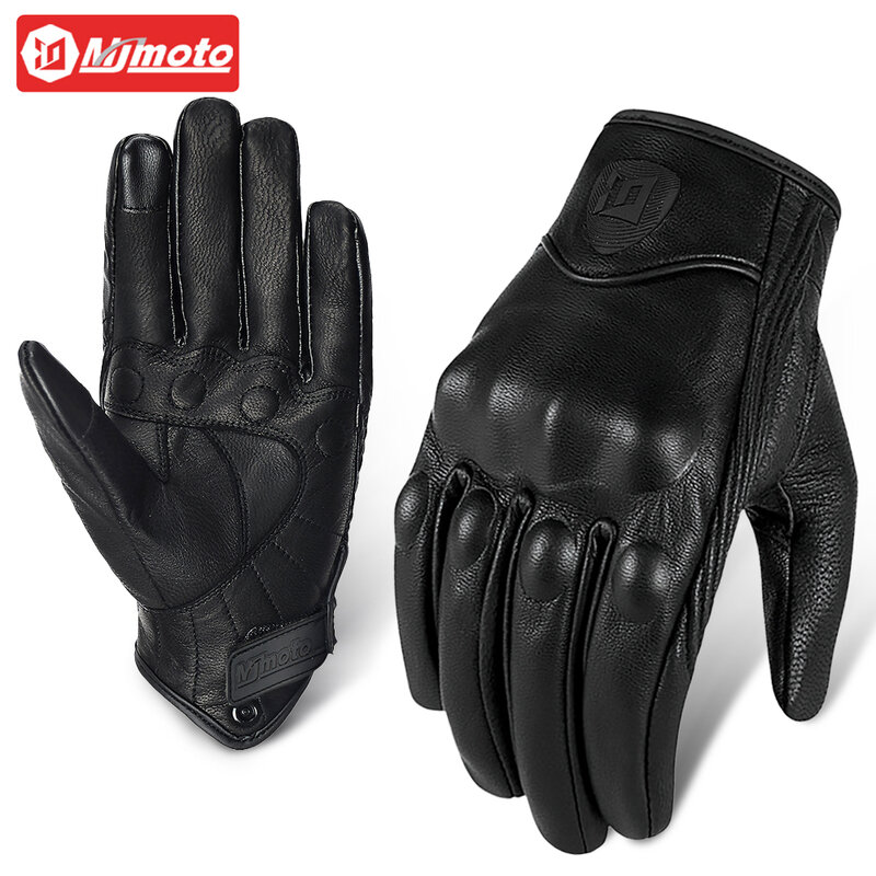 Motorcycle Gloves Summer Leather Motocross Glove Men Women Retro Biker Cycling Motorcyclist Protected Goatskin Mtb Cycling Glove