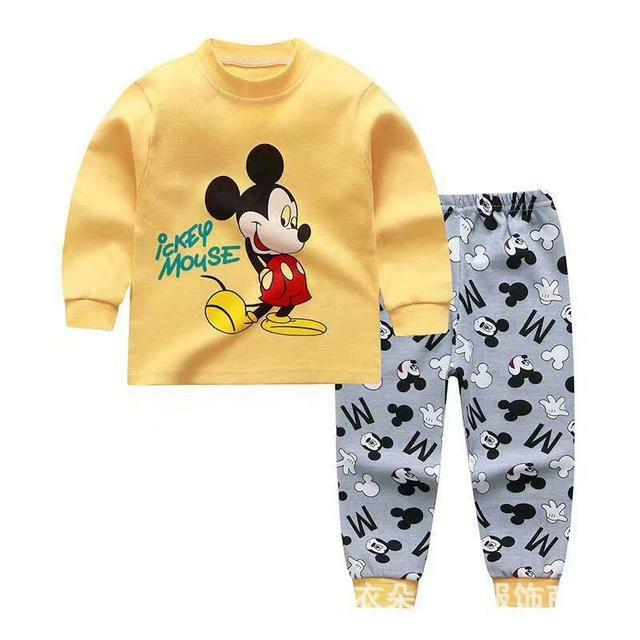 0-4 Year Children's Clothes Set Autumn Winter New Cartoon Home Wear Baby Boys Girls Pajamas Two Piece Cotton Kids Clothing Sets