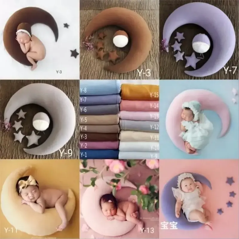 Puntelli per Fotografia neonato le stelle della luna personalità creativa decorazione per foto per bambini cuscino per cuscino puro adorabile Fotografia