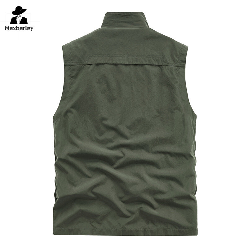 Sleeveless Jacket Vest Men's 2024 Summer Cargo Tactical Hunting Vest Outdoor Photographer Fishing Vest Camping working clothes