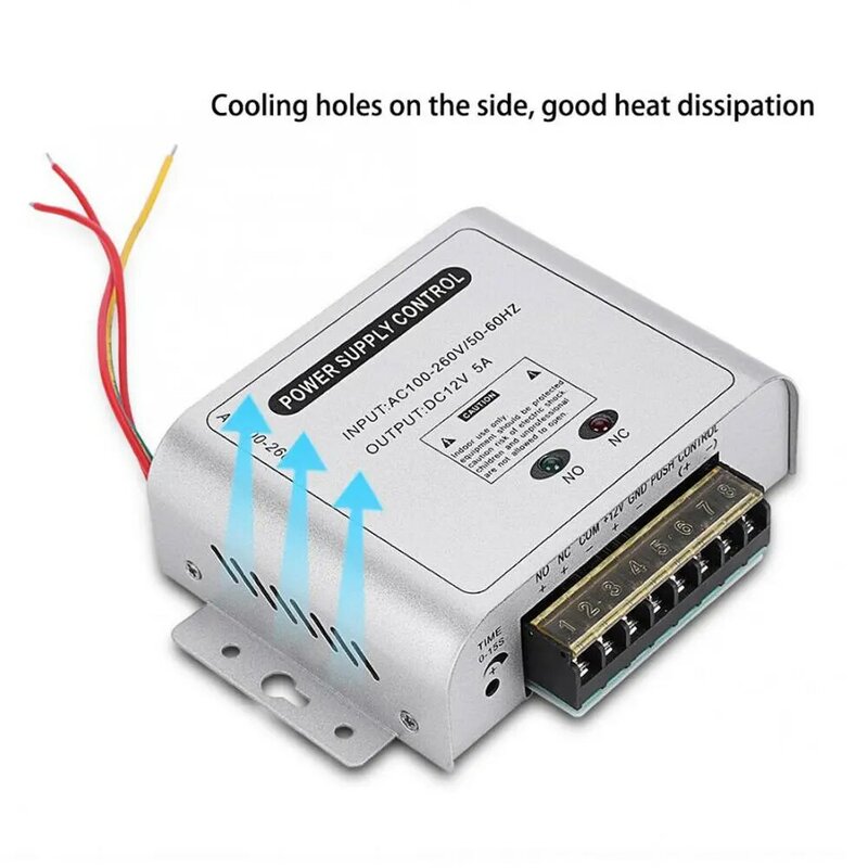 Access Power Controller Wide Voltage 100~260V Input 12V 5A Out NO/NC Lock support remoter used Fingerprint /access control