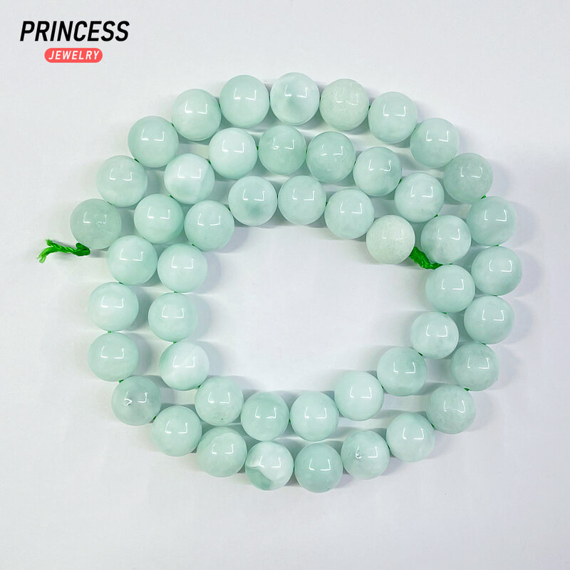 Eine natürliche grüne Angelit lose Perlen für Schmuck herstellung Armband Halskette Ohrringe DIY Zubehör Großhandel 4 6 8 10mm