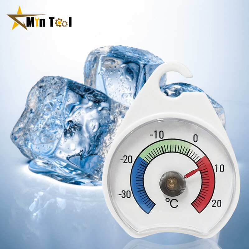 냉동고 포인터 온도계 냉장고 냉동 온도 게이지, 후크 포함, 가정용 온도 스탠드,-30 ~ 20 °C