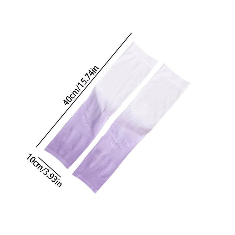 Cool Ice Silk Gradient Color Arm Sleeves Fashion Cycle 2024 Sun Protection Cover Outdoor Drive Sunscreen Sleeves