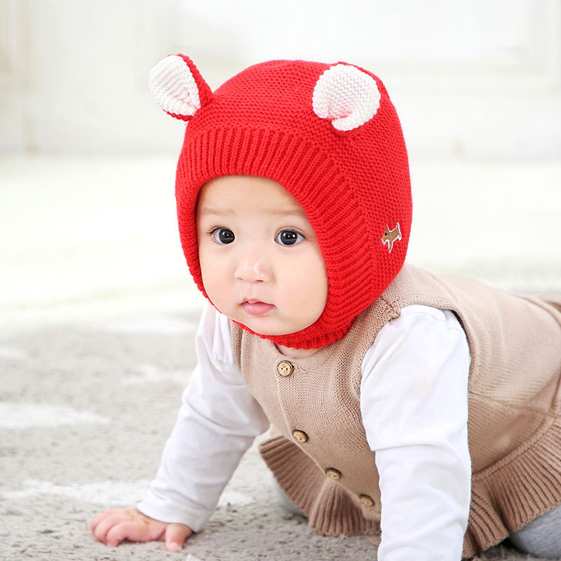 آذان الأطفال لطيف متماسكة القبعات ، قبعات الطفل ، غطاء محرك السيارة ، سميكة ، قبعة صغيرة ، البدن ، الدافئة ، الاطفال ، الرضع ، 1-3 سنوات ، الشتاء