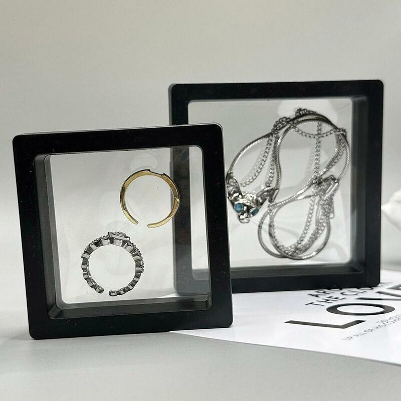 Bracelet Packaging Box 3D Pe Film Gemstone Membrane Display Holder Earring Storage Case Jewelry Stand Floating Frame