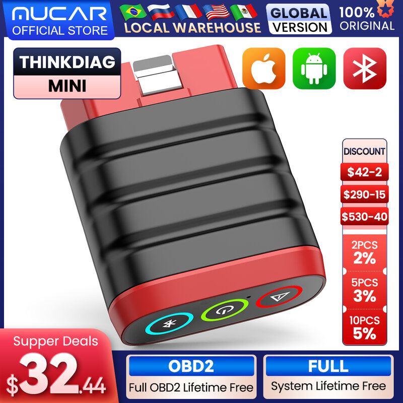 THINKCAR Thinkdiag Mini Automotive narzędzia diagnostyczne czytnik kodów samochodów pełny układ skaner Obd2 dla samochodowe Obd 2 carpoost Scan