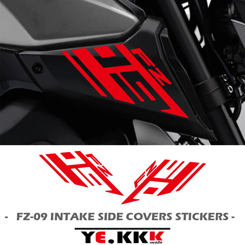Set Stiker Penutup Samping Asupan Udara untuk YAMAHA FZ09 FZ-09 FZ09SP Dekorasi Fairing Kustom Berlubang 2014-2019