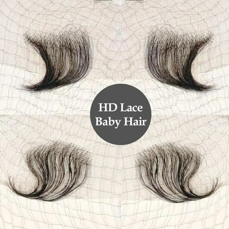 Lace Baby Hair Stripes Real Human Hair Baby Hair Edge Reusable More Natural for Women Invisible Lace Hairline Baby Hair  4 Pcs