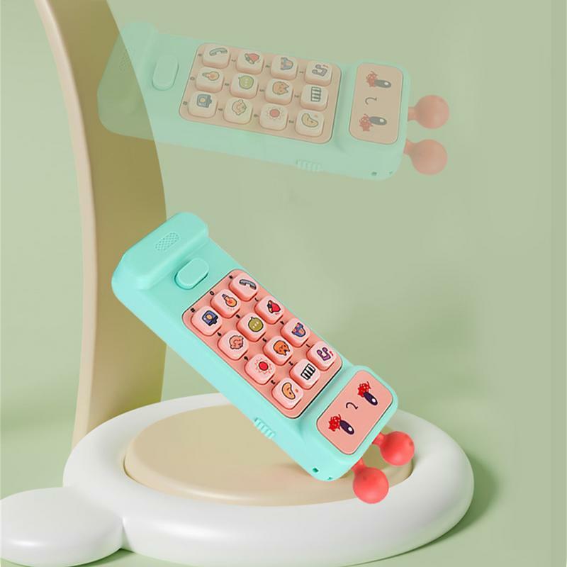 Baby Phone Toy 12 Functions Music Sound Telephone Sleeping Toys With Teether, Music And Lights Simulation Toys Educational Toys