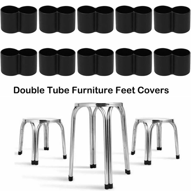 Coussinets en silicone pour pieds de meubles astronomiques ronds, protège-pieds de chaise, couvre-pieds à double tube, couvercle de tuyau en plastique, standardistable, protecteurs de sol