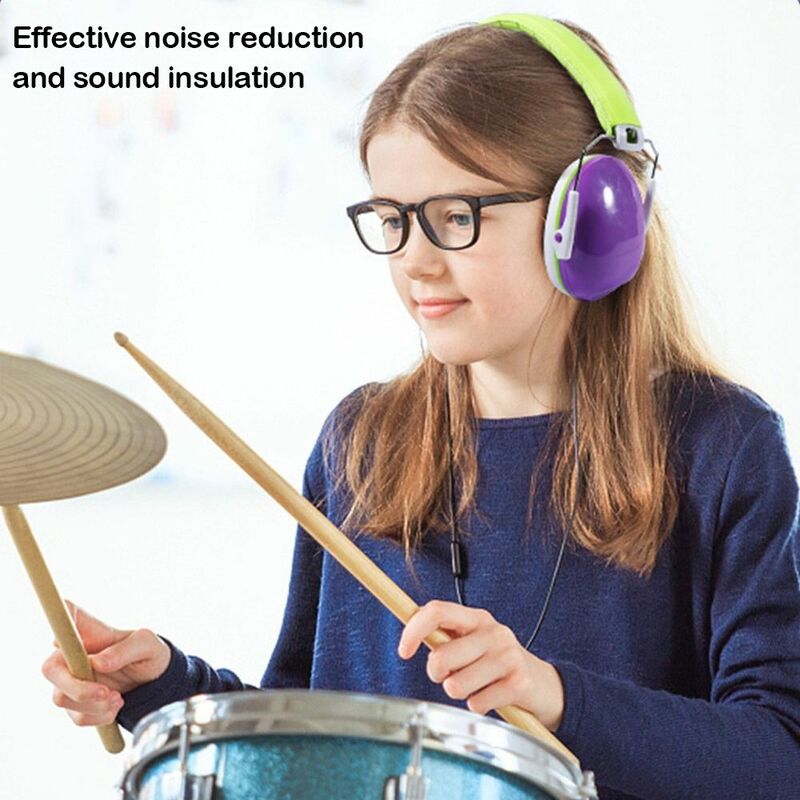 Proteção universal orelha ajustável para criança, Earmuffs dobráveis, portátil, redução do ruído, 27dB