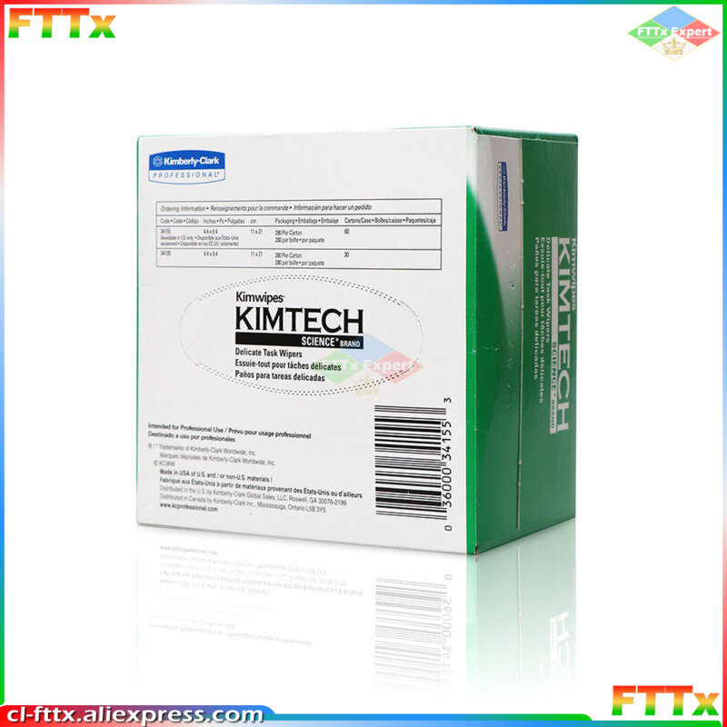 Best Price KIMTECH Kimwipes Fiber cleaning paper packes kimperly wipes Optical fiber wiping paper USA Import 280pumps/box