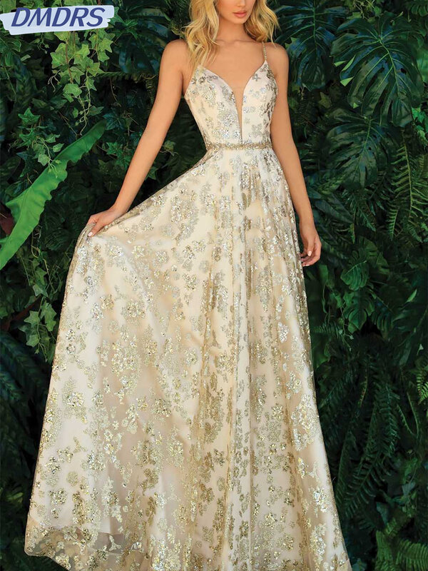 Elegant A-Line Prom Dress 2024 Classic Tulle Evening Dresses Graceful Spaghetti Straps Floor Length Gowns Vestidos De Novia