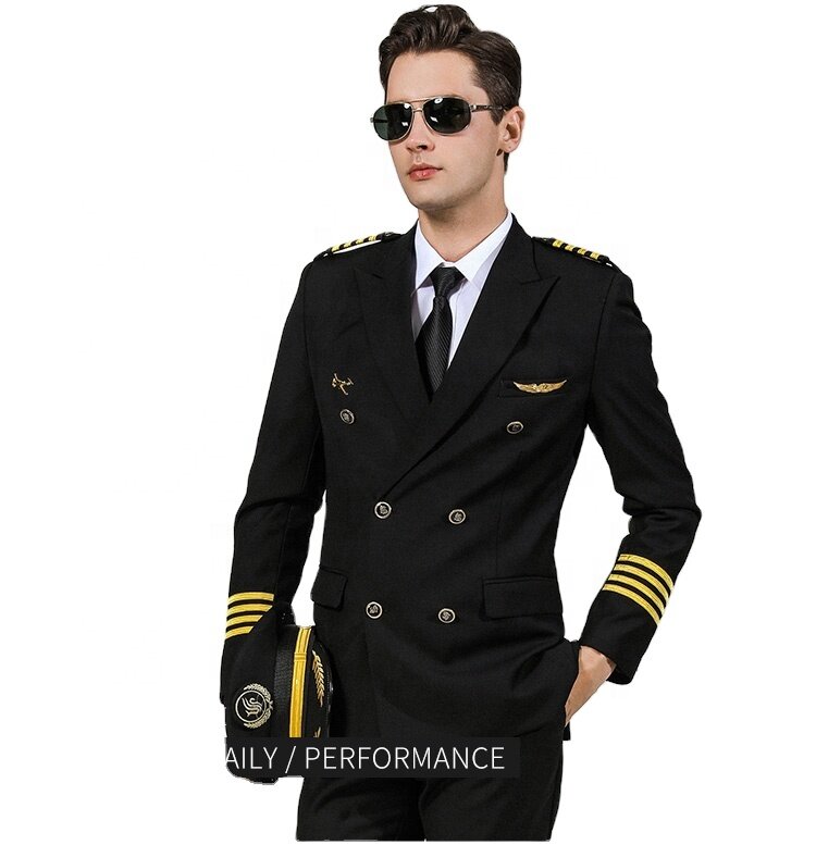 Uniforme de Pilote de Ligne pour Capitaine d'Aviation, Combinaison Uniforme de Pilote