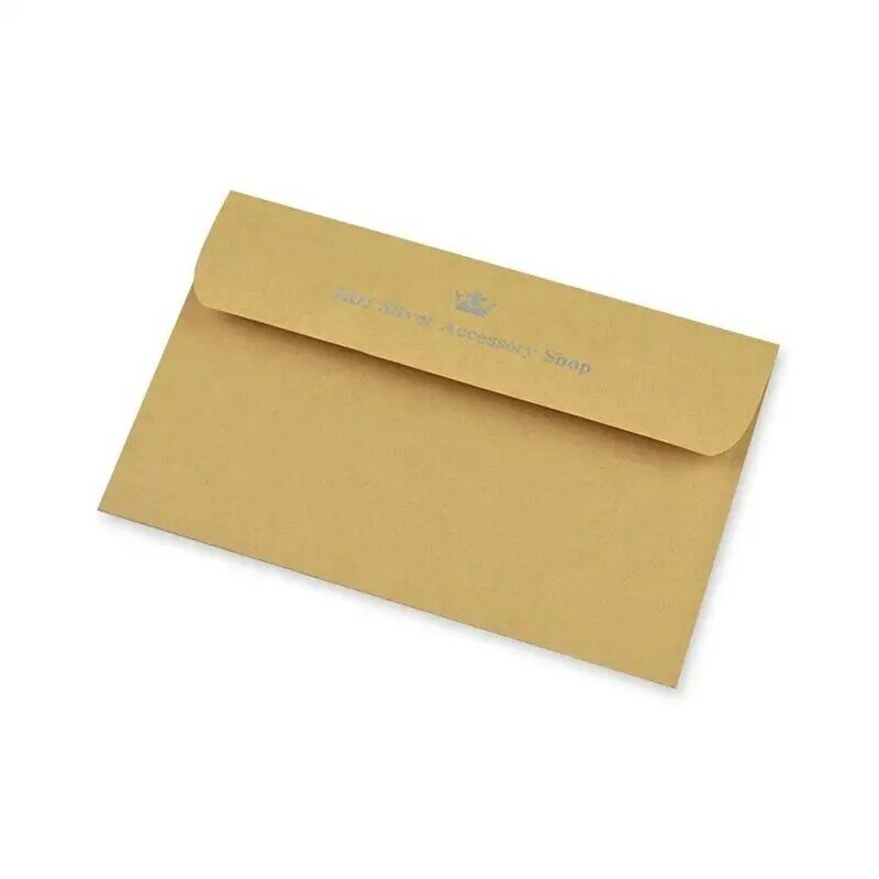 Sobre de papel especial con estampado dorado, billetera con logotipo personalizado