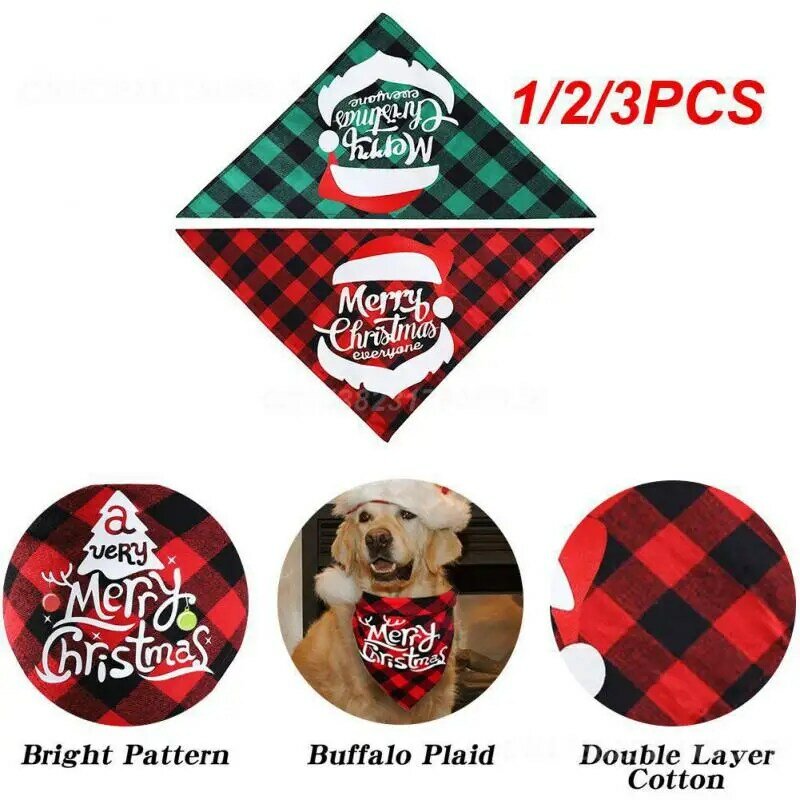 1/2/3PCS Saliva Towel Fashion Item Cell Dog Accessories Dog Dog Headscarf Breathable Classic Red Black Dog Scarf