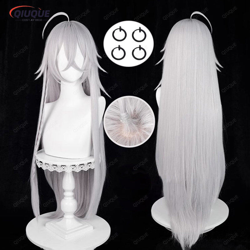 Anime Wigs Cosplay Wig Under Taker Cosplay Wig 90cm Silver Gray Undertaker Wigs Heat Resistant Synthetic Hair+ Wig Cap