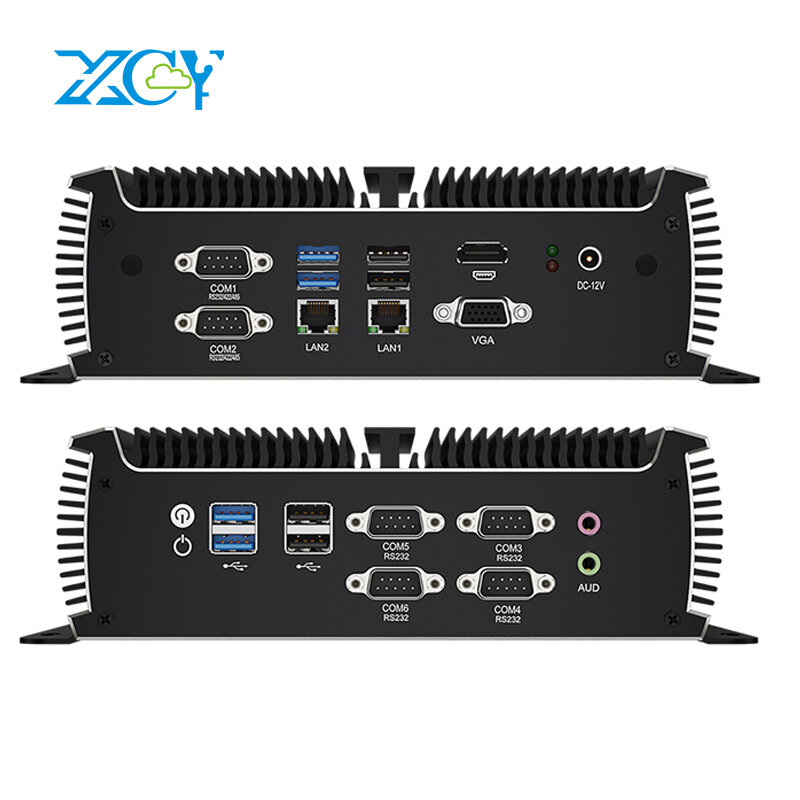 XCY X89 Industrial IPC Fanless Mini PC Intel i7-1165G7 6x COM RS232 RS485 2x Mini PCIe WiFi SIM 4G LTE CAN-Bus Windows Linux