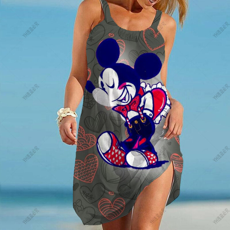 Women's Disney Mickey Mouse Sexy Swimwear Beachwear Swimwear Beach Dress Robe Beach Loose Beach Skirt Tunic Bikini Cover Up