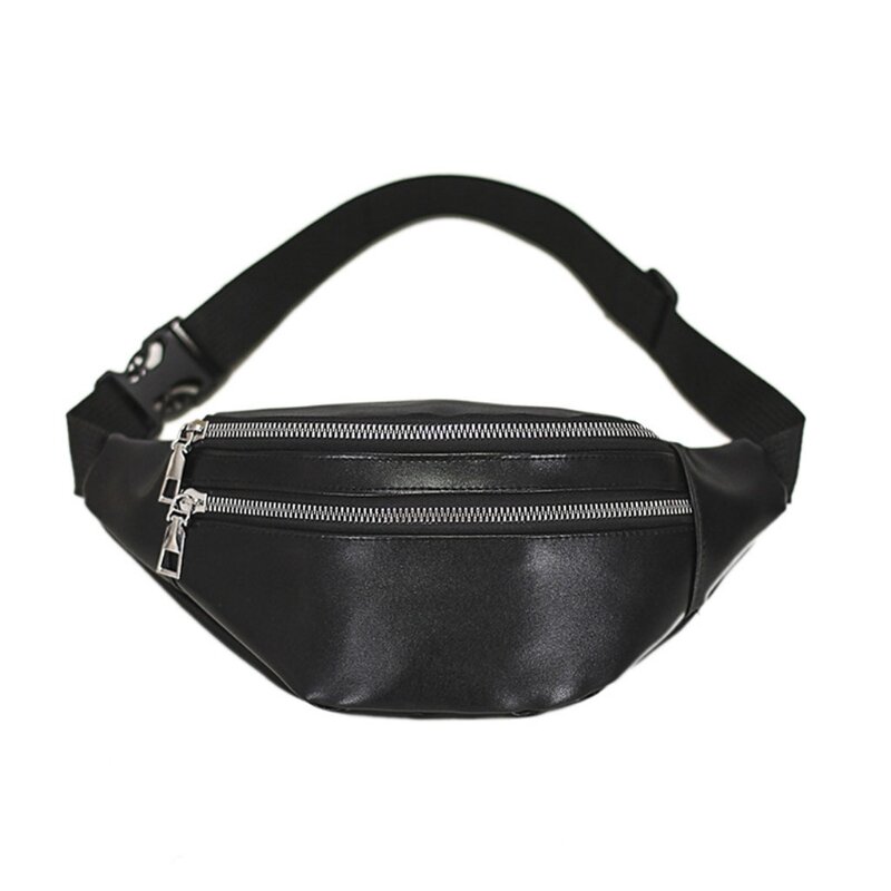 Поясная сумка, поясная сумка с карманами на молнии, регулируемый ремень из искусственной кожи для мужчин и женщин, модная сумка