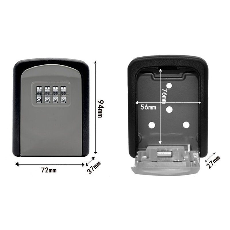 Kotak kunci Mini kombinasi 4 Digit, kotak penyimpanan kunci tahan lama dipasang di dinding dalam ruangan, kotak kunci keamanan kapasitas penyimpanan Besar