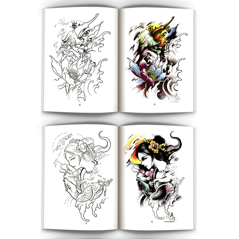 70 Seiten ausgewähltes Tattoo-Buch für Body Art Manuskript Full Cover Innovation Design Tattoo Schablonen Design Buch Zubehör