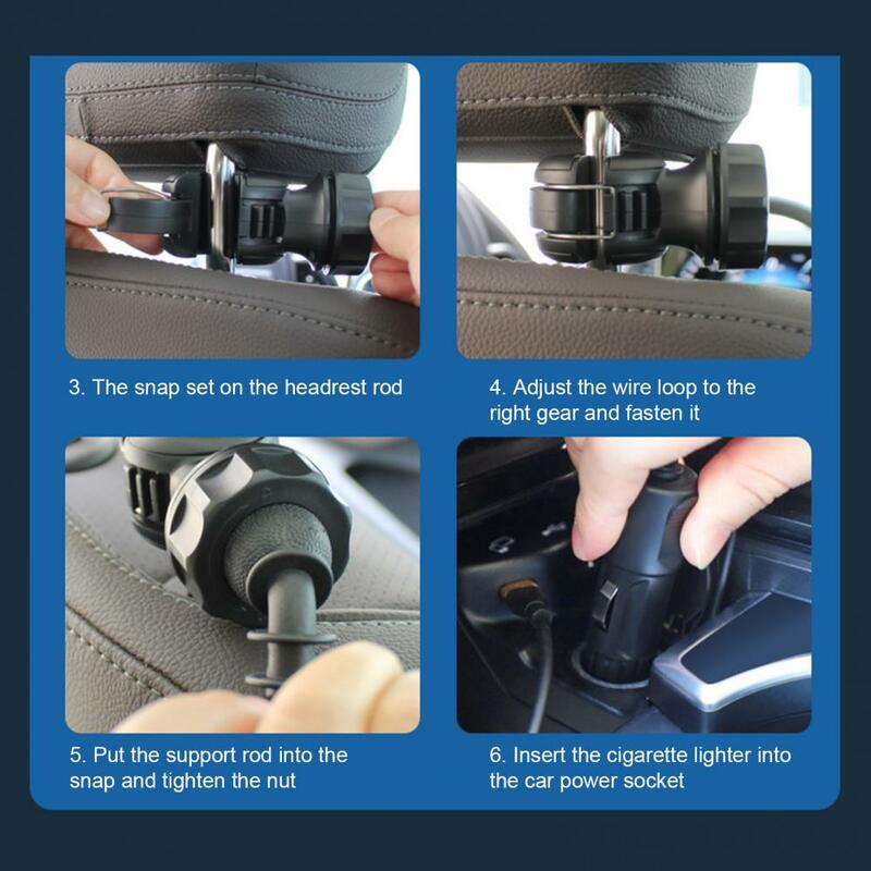 USB 충전 범용 뒷좌석 팬, 유용한 다각도 회전, 뒷좌석 뒷좌석 듀얼 헤드 전기 팬, 자동차 액세서리