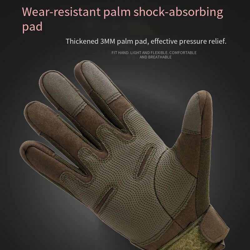 Luvas táticas de tela sensível ao toque para homens, Airsoft, motocicleta, tiro, caminhada, caça, ciclismo, dedo inteiro