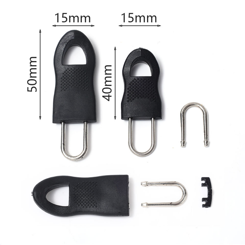 10 Pcs Detachable Slider Pull Tabs Rubber Metal Zipper Heads Replaceable Tab Bag Zipper Accessories Connector Clothing Sewing