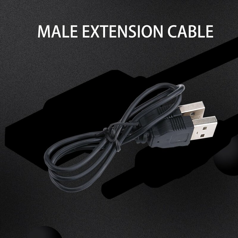 Соединители для кабеля для передачи данных, черные 400 мм (L), USB 2,0, штекер-штекер, м/м, удлинитель, адаптер, шнур для ПК, смартфона, высокое качество