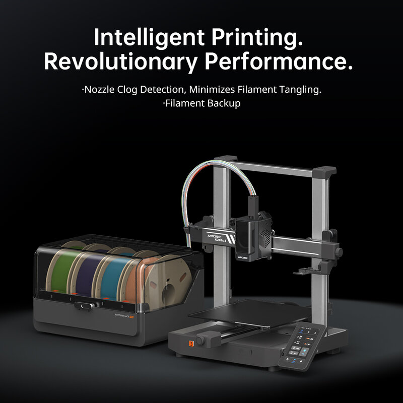 ANYCUBIC-impresora 3D K3 Combo FDM multicolor, impresión en 4 a 8 colores con velocidad de impresión máxima de 600 mm/s, tamaño de construcción de 250mm x 250mm x 260m