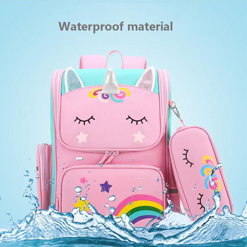 Cartoon Unicorn School Bags zaino con ruote per ragazze adolescenti Trolley per bambini con ruote zaino per studenti per bambini