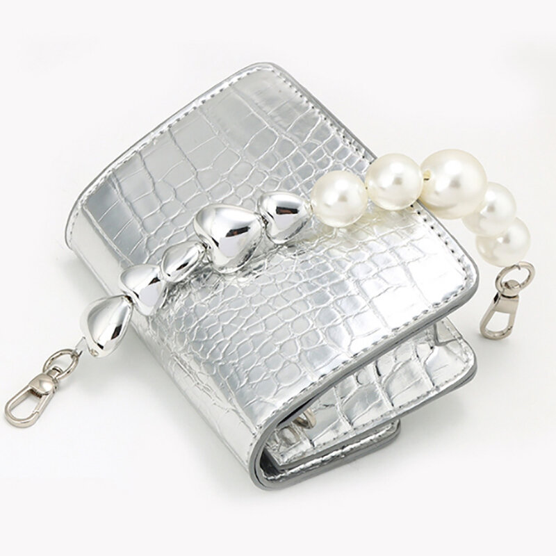 Asas de bolso de mano de repuesto para mujer, correa de bolso, accesorios de cadena de bolso, asa corta, cadena de cuentas, bolso de perlas, nuevo