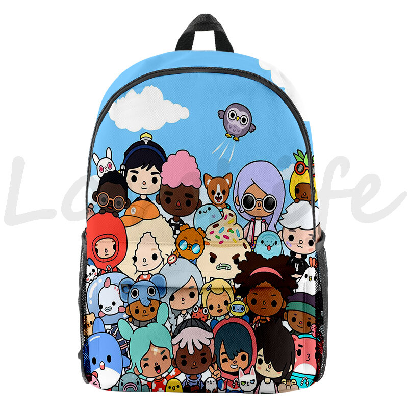 Gioco Toca Life World zaino per ragazzi ragazze bambini Anime School Bag stampa 3D Cartoon School zaino Fashion Bagpack Mochila