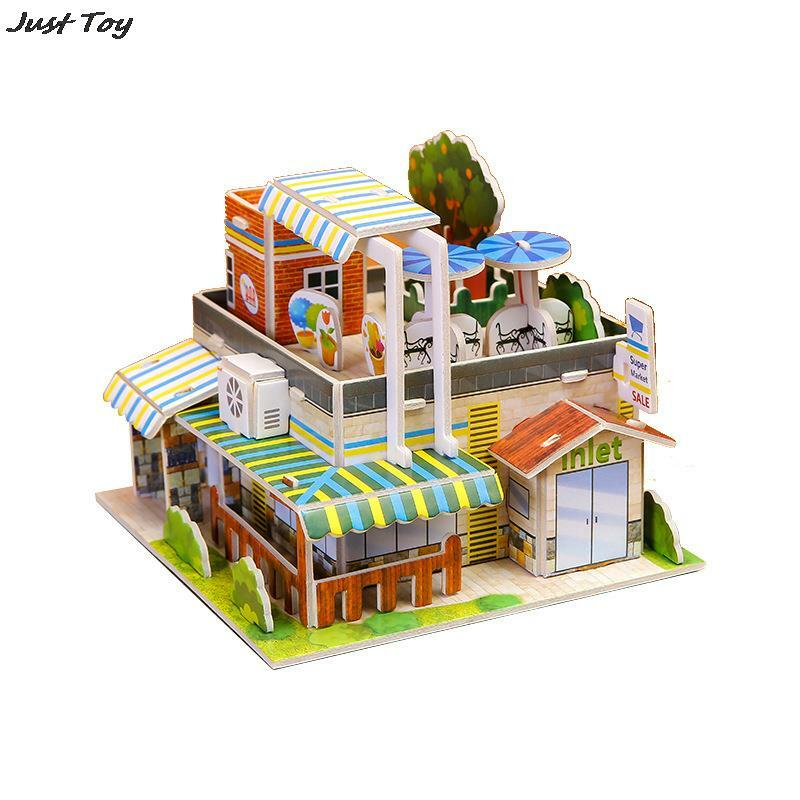 Мультяшный дом, модель для строительства, стерео головоломка для искусственных игрушек, настольные украшения