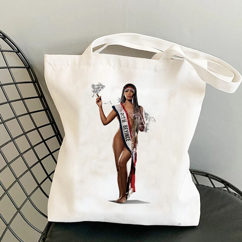 Альбом Beyonce Cowboy Carter 2024, модная женская сумка для покупок, летняя вместительная Повседневная Холщовая Сумка с надписью