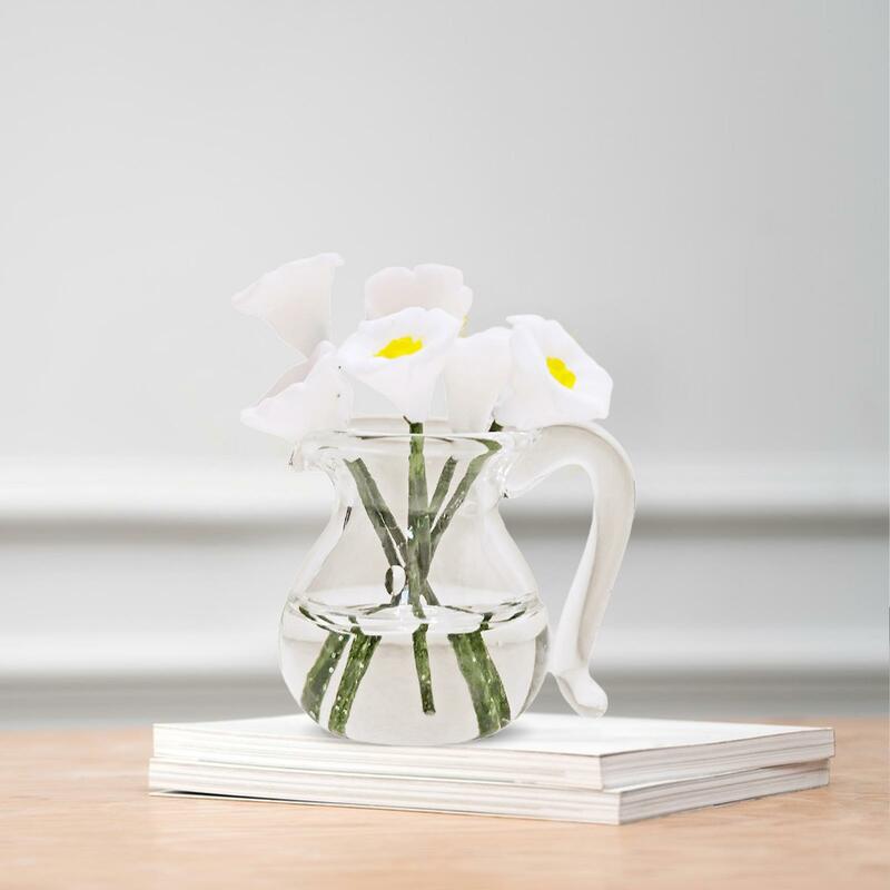 1:12 fiore vaso di vetro modello realistico Mini vaso di piante in vaso resina per Layout modello treno costruzione progetti fai da te Micro paesaggio