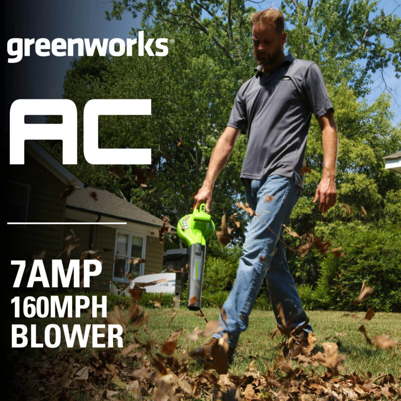 Проводной Электрический GREENWORKS 7 AMP 150 CFM