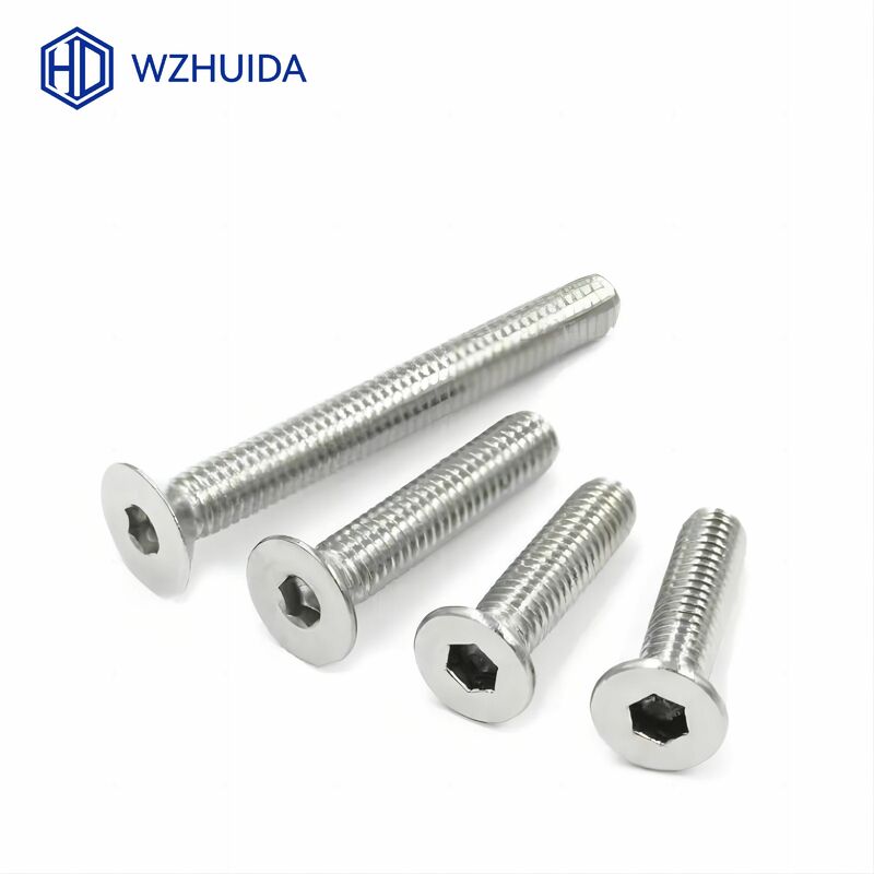 Wzhuida-六角形のソケットカウンターヘッドねじ、m2、m3、m4、m5、m6、m8、m10、allenボルト、din7991、304ステンレス鋼