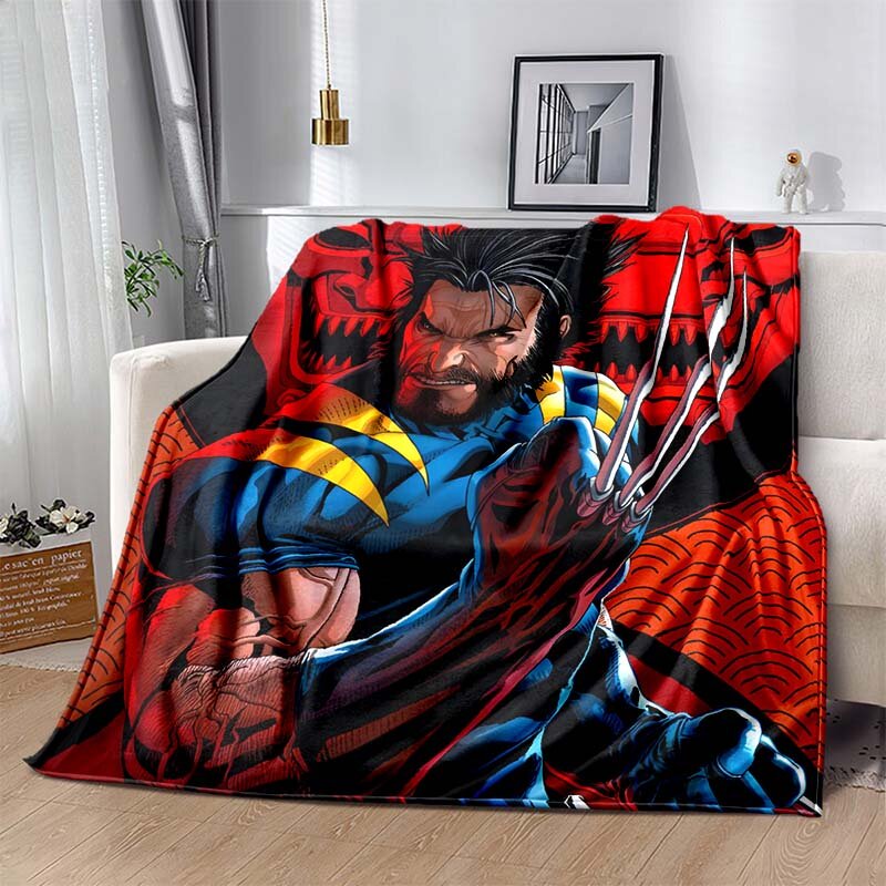 6-rozmiarowy ciepły miękki Marvel Wolverine Niestandardowy koc Puszyste dzieci i dorośli Sofa Pluszowa narzuta Koc na sofę Łóżko